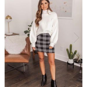 Because I Found You Black Plaid Skirt